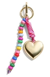 Baublebar Statement Heart Beaded Key Ring Bag Charm In Multi