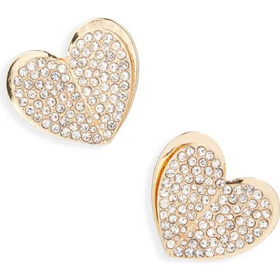 Baublebar Statement Pavé Crystal Heart Stud Earrings In Gold