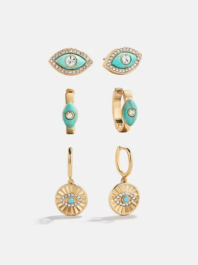 Baublebar Stay Grounded Evil Eye Earring Set In Blue