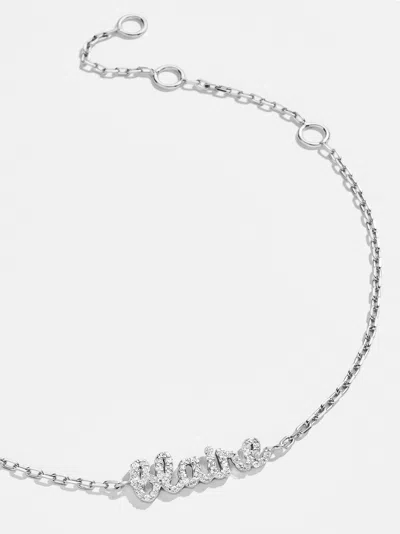 Baublebar Sterling Silver Pavé Custom Nameplate Bracelet