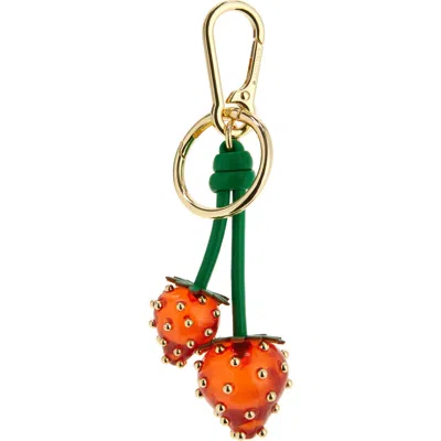 Baublebar Strawberry Bag Charm In Gold Tone In Red