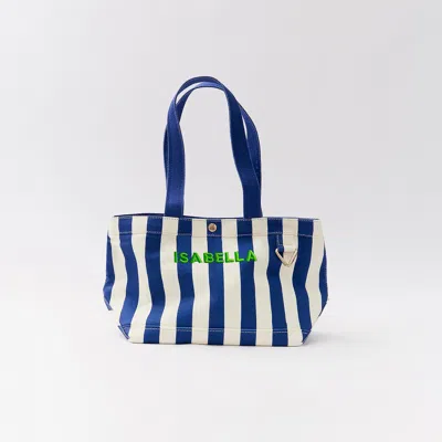 Baublebar Striped Alpha Custom Name Tote In Blue