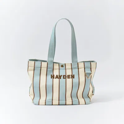 Baublebar Striped Alpha Custom Name Tote In Blue