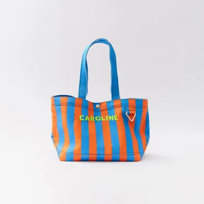 Baublebar Striped Alpha Custom Name Tote In Blue