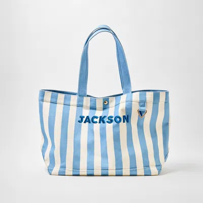 Baublebar Striped Alpha Custom Name Tote In Blue
