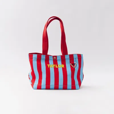 Baublebar Striped Alpha Custom Name Tote In Blue