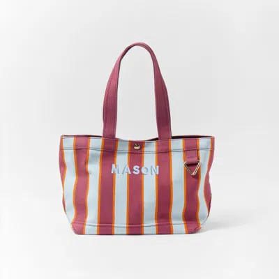 Baublebar Striped Alpha Custom Name Tote In Burgundy