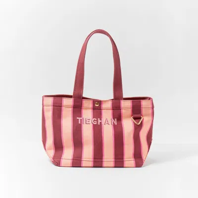 Baublebar Striped Alpha Custom Name Tote In Burgundy