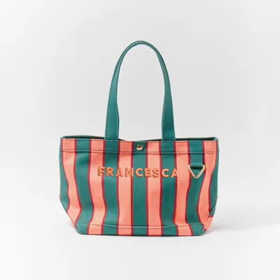 Baublebar Striped Alpha Custom Name Tote In Pink