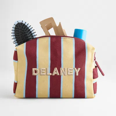 Baublebar Striped Take It Away Custom Name Storage Pouch In Pink