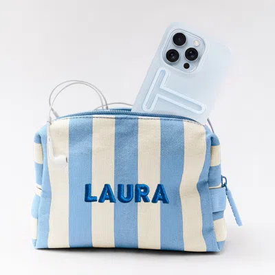 Baublebar Striped Take It Away Custom Name Storage Pouch In Blue