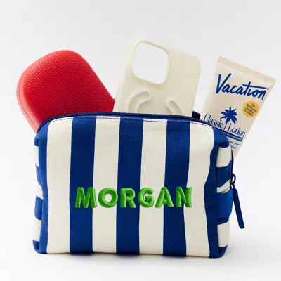 Baublebar Striped Take It Away Custom Name Storage Pouch In Blue