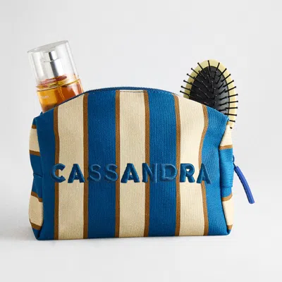 Baublebar Striped Take It Away Custom Name Storage Pouch In Blue