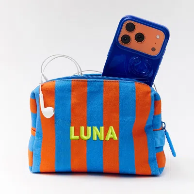 Baublebar Striped Take It Away Custom Name Storage Pouch In Blue