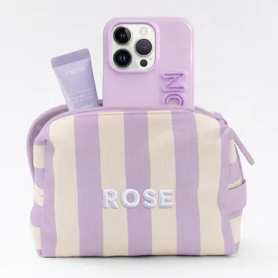 Baublebar Striped Take It Away Custom Name Storage Pouch In Pink