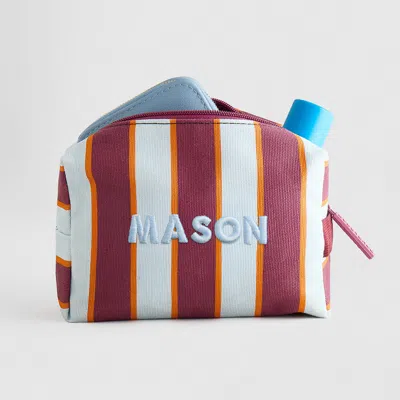Baublebar Striped Take It Away Custom Name Storage Pouch In Red