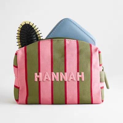Baublebar Striped Take It Away Custom Name Storage Pouch In Green