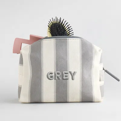 Baublebar Striped Take It Away Custom Name Storage Pouch In Gray