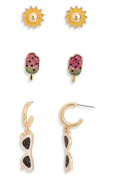 Baublebar Summer 3-piece Stud & Hoop Earrings Set
