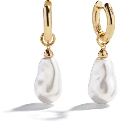 Baublebar Teagan Imitation Pearl Charm Hoop Earrings In Multi