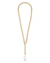 Baublebar Teagan Faux Pearl Lariat Necklace In Gold