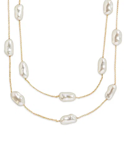 Baublebar Teagan Long Glass Pearl Necklace, 48-51 In Gold