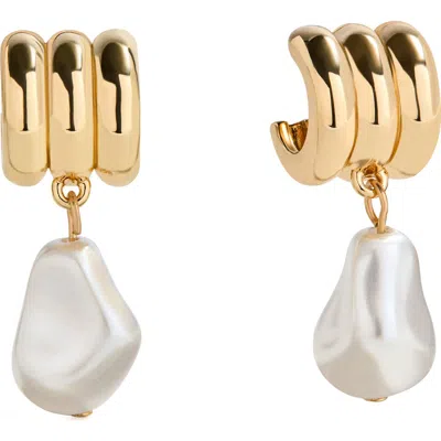 Baublebar Teagan Ribbed Drop Earrings In Gold