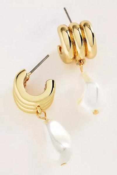 Baublebar Teagan Ribbed Pearl Earrings In Gold