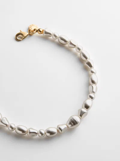 Baublebar Teagan Waterproof Pearl Anklet In Silver
