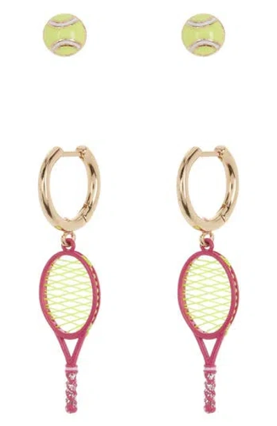 Baublebar Tennis Mismatched Enamel Earrings In Multi