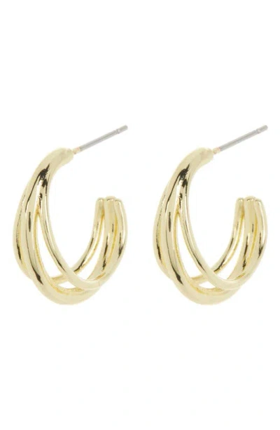 Baublebar Three Strand Hoop Earrings In Gold