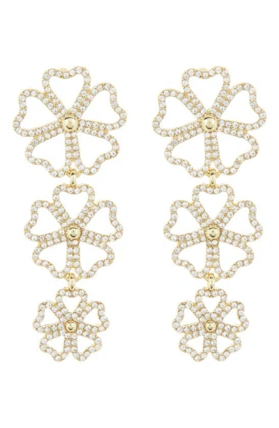 Baublebar Triple Crystal Flower Drop Earrings In Gold
