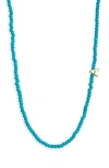 Baublebar Turquoise Bead Initial Charm Necklace In Gold A