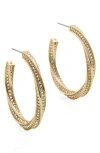 Baublebar Heather Pave Twist Hoop Earrings In Clear/gold