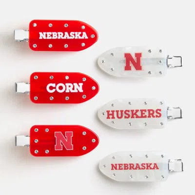 Baublebar University Of Nebraska Creaseless Hair Clip Set