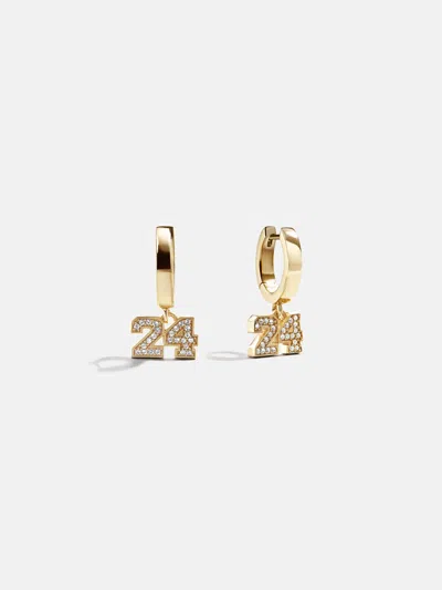 Baublebar Varsity Number Custom Huggie Earrings In Gold