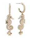 Baublebar Vela Pave Seahorse Charm Half Hoop Earrings In Gold Tone