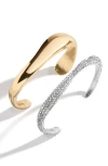 Baublebar Wave Set Of 2 Cuff Bracelets In Gold
