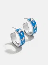 Baublebar Wear By Erin Andrews X  Enamel Hoop Earrings In Blue