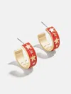 Baublebar Wear By Erin Andrews X  Houston Astros Enamel Hoop Earrings In Burgundy