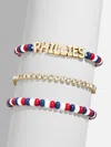 Baublebar Wear By Erin Andrews X  Philadelphia Phillies Bracelet Set In Blue