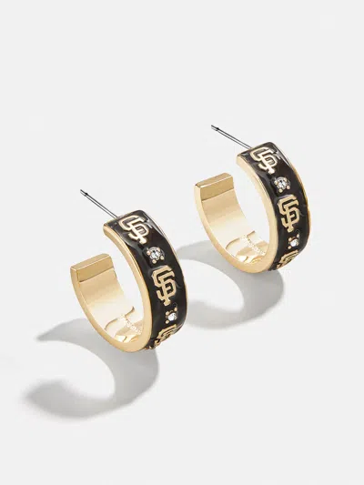 Baublebar Wear By Erin Andrews X  San Francisco Giants Enamel Hoop Earrings In Black