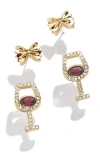 Baublebar Endless Pastabilities Stone & Pave Wine Glass Drop Earrings In Red