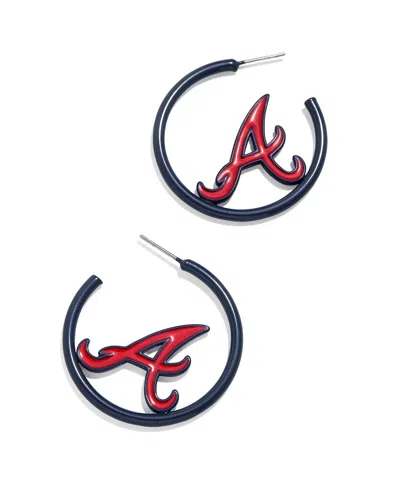 Baublebar Women's  Atlanta Braves Enamel Hoop Earrings In Red,navy