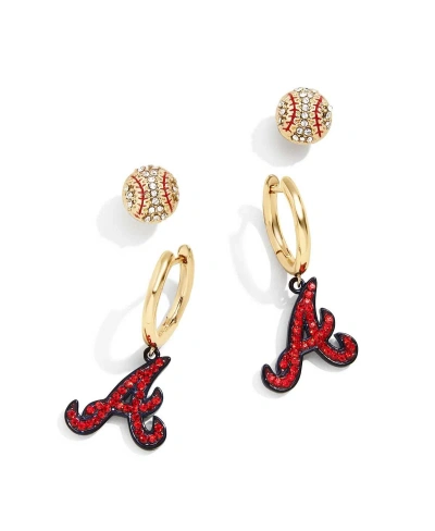 Baublebar Women's  Atlanta Braves Team Earrings Set In Gold-tone