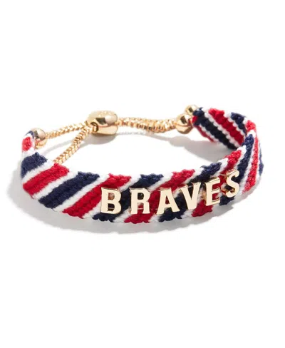 Baublebar Women's  Atlanta Braves Woven Friendship Bracelet In Navy