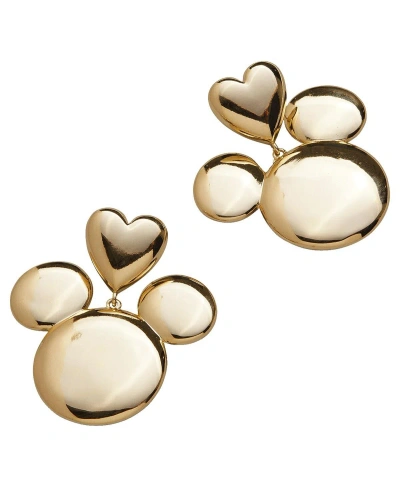 Baublebar Women's  Mickey Mouse Gold Heart Earrings