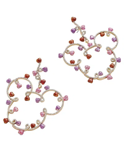 Baublebar Women's  Mickey Mouse Heart Outline Hoop Earrings In Multi