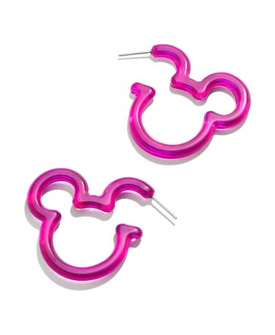 Baublebar Women's  Mickey Mouse Pink Essential Hoop Earrings