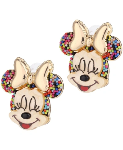 Baublebar Women's  Minnie Mouse Birthday Earrings In Gold-tone,pink